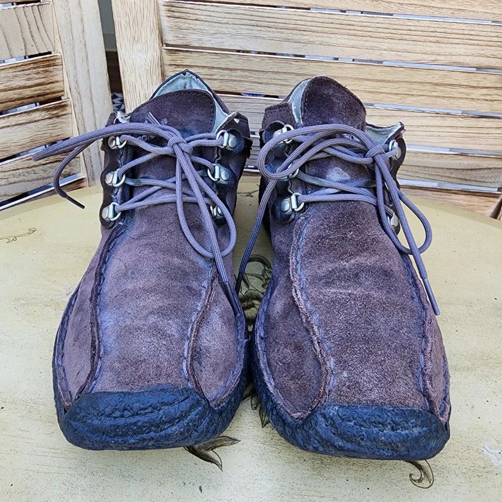 Adidas Sz 6.5 Anzo Low Trail Brown Suede Moccasin Lace Up Hiking Shoes Gorpcore